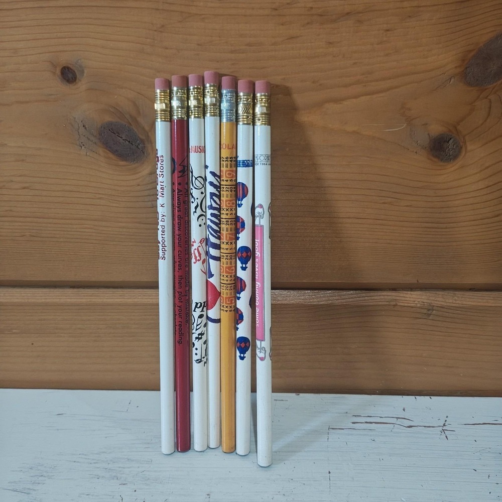 Vintage 1980s 80s Unthemed Pencil Set of 7 Multiplication Table Say No To Drugs